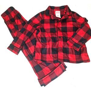 Wondershop red and black buffalo plaid flannel pajama set unisex, sz 3T